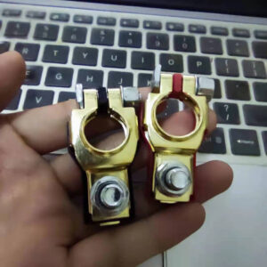 Brass 12V Quick Release Battery Terminal Clamp Connector with Cover Positive &Negative