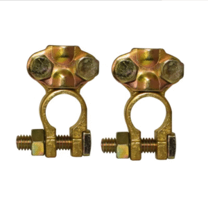Pair of Positive and Negative Clamp Type Brass Bronze Connect Wire Car Battery Terminal Terminals Crimp Terminal Type