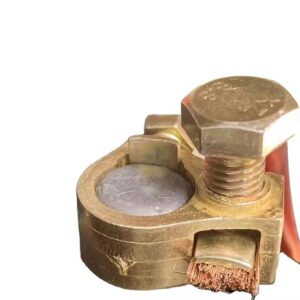 Brass Car Battery Clip with Double Top Wire, New Thickened Pile Head Battery Clip, Universal Pure Copper Battery Clip for Trucks