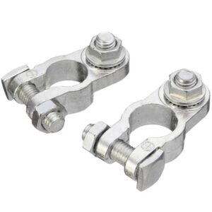 Zinc-plated General Purpose Brass Positive and Negative Pole Terminal Clip Connector for Automobile, Station Wagon and Marine mo