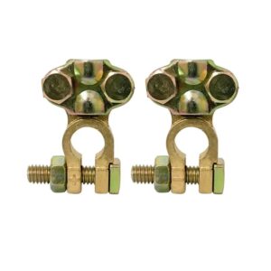 Brass Screw Terminal Connectors Top Post Clamp Set for Marine Car Boat Small Battery Terminals