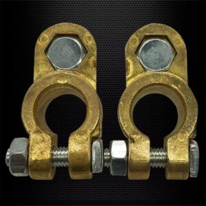217g/pair Set of Top Post Brass Battery Terminal Connectors Marine Car Boat RV Vehicles Terminal Clamp Set for Automotive Use
