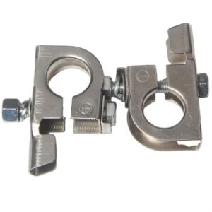 Pure Brass Car Battery Clamp with Tin-Plated Stamping Boutique Screw Terminal for Positive & Negative Connections