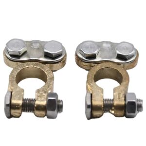 Brass Plated Battery Terminal Clip Connector with Cover Positive &Negative