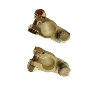 Wholesale Automotive Battery Card Heads Single Head Screws Battery Clips Brass Plated Zinc Alloy Material