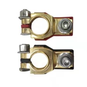 Brass 12V Quick Release Battery Terminal Clamp Connector with Cover Positive &Negative