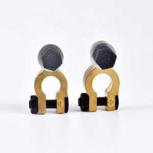Pure Brass Automobile Screw Terminal Clamp Column Connector for Positive & Negative Battery Wire Connecting Terminal