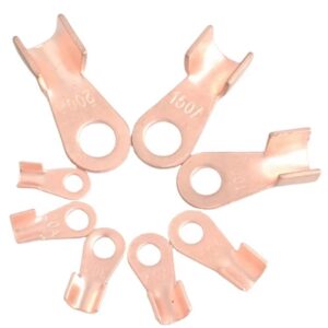 Brass Wiring, Cold Pressed Bare Terminal, Open Nose, Yellow Copper Wire Nose, Brass Nose, Natural Color, Tin Plated