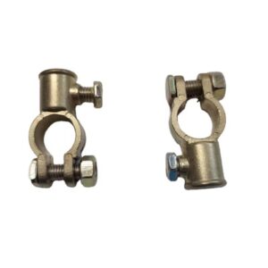 Brass Plated Aluminium Car Battery Terminal Clamp Connector Positive &Negative